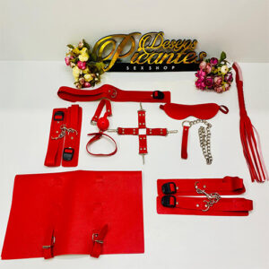 Kit Bondage com Venda e Algemas , Mordaça e Chicote - RYSC004