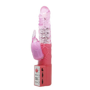 Vibrador Rotativo com Estimulador Clitoriano Vibratorio Formato Louva Deus - BW004102