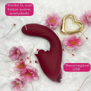Vibrador com Estimulador Clitoriano por Pulsação - MVE7452