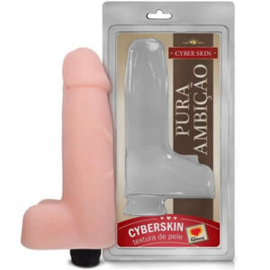 Pênis Cyberskin com Escroto e Vibro  18 x 5 cm - 104