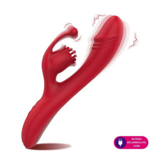 Vibrador Ponto G com Estimulador Clitoriano e Aquecimento com 10 Modos Vibração - MVE4813Q