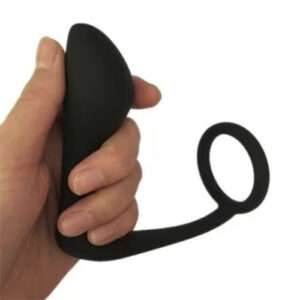Estimulador Próstata, Plug Anal em Silicone, Com Anel Peniano - MPA1201