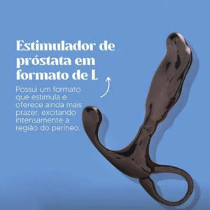 Massageador Estimulador de Próstata e Períneo Metal Linha Slim - MT039