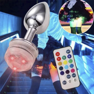 Plug Anal em Aço com Luz Led 13 Cores e Controle Remoto - AP1802Led