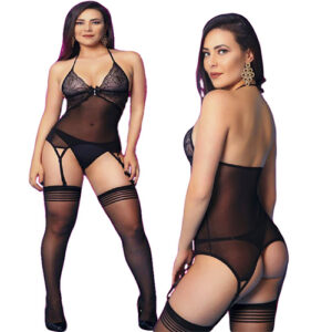 Bodystocking Macacão com Liga e Meia  - Y2052