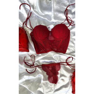 Conjunto Cropped e Fio Renda Franja e Tule com Alça Rolote - 202408