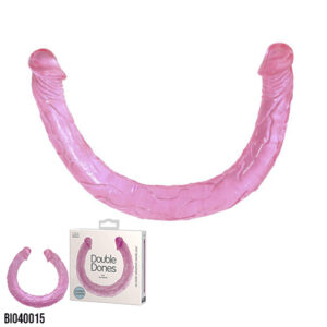 Pênis Duplo com Veias Salientes, Ponta Super Flexível 44 cm - BI040015