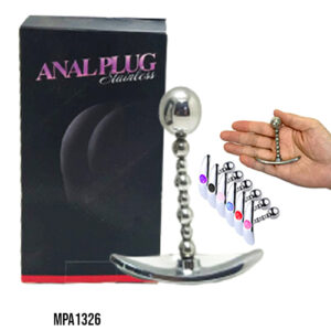 Plug Anal Metal Cromado Escalonado com Joia na Base - MPA1326